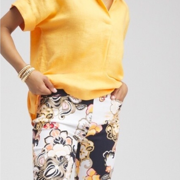 CHICOS BRIDGITTE WARM FLORAL ANKLE PANT SIZE Chicos 2 which is Size 12 - Picture 2 of 8
